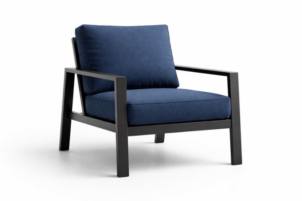Fauteuil extérieur aluminium polyester bleu-Silavino