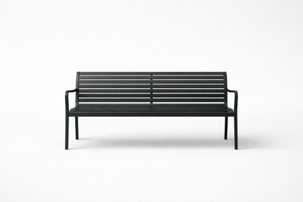 Banc extérieur en aluminium noir-Silavino