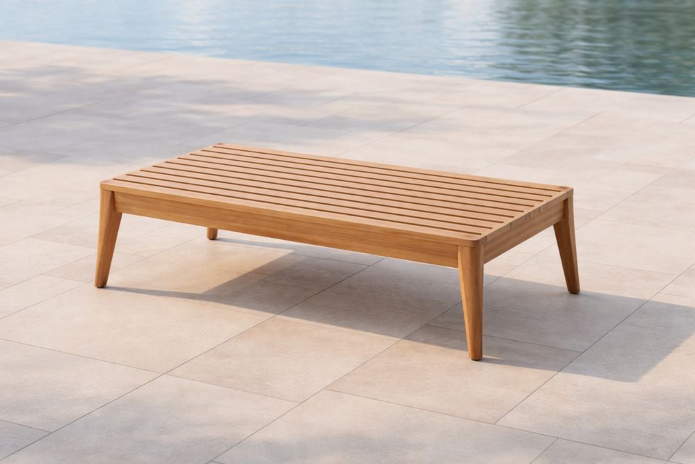 Table basse rectangulaire en bois massif 120x60x30 cm-Decorivio