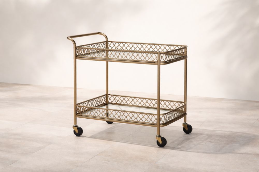 Bar à roulettes avec structure en acier,équipé de roulettes-Decorivio