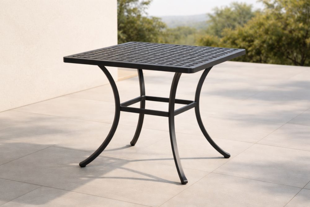 Table Carrée en Aluminium Noir 90x90x74 cm-Decorivio