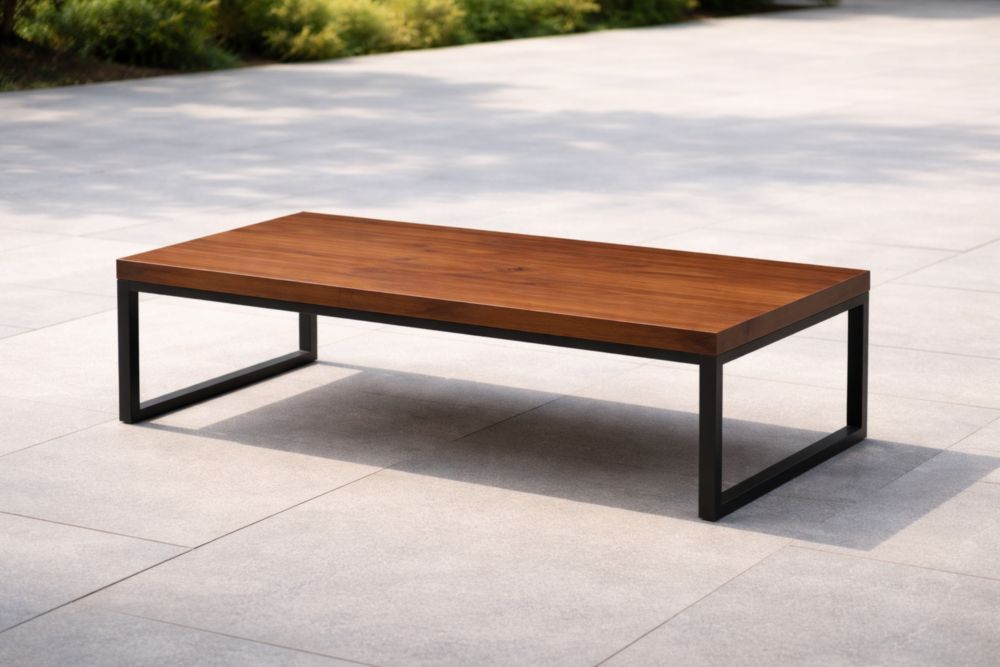 Table basse en bois et métal 120x60x30 cm-Decorivio