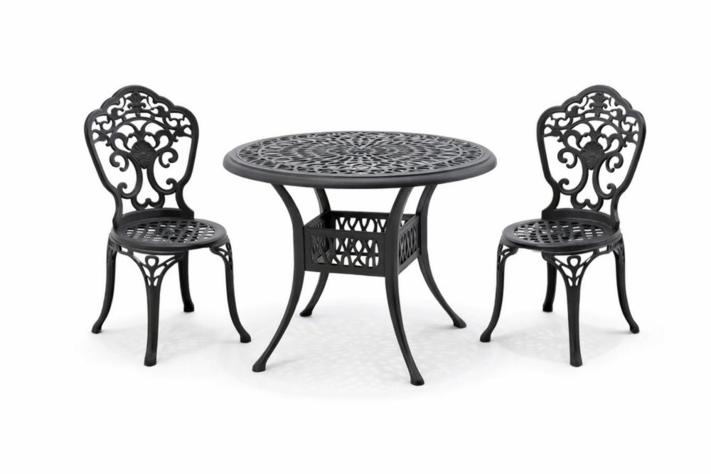 Ensemble de table et chaises de jardin en aluminium noir