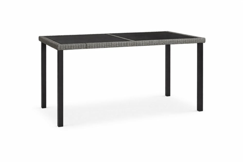 Table rectangulaire extérieure acier verre trempé gris