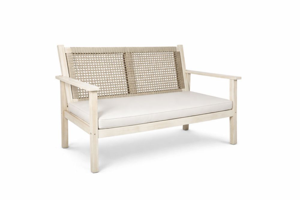 Canapé 2 Places bois massif et Corde Beige