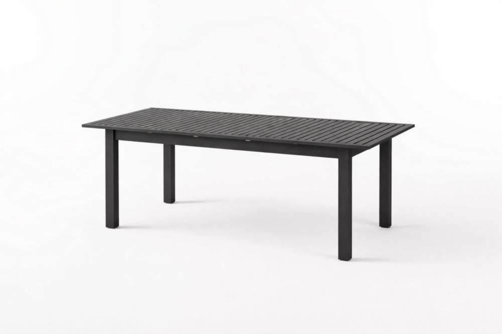 Table de jardin rectangulaire en aluminium noir