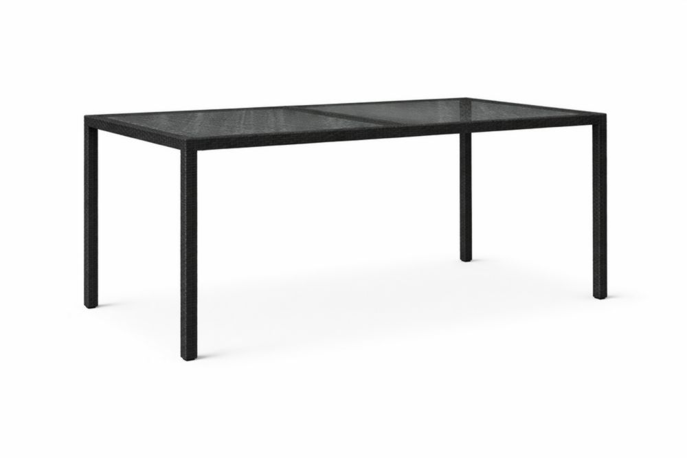 Table rectangulaire en Acier inoxydable et verre noir 150x90x75 cm