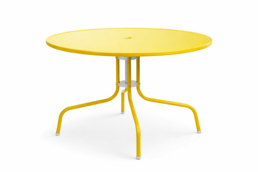 Table ronde extérieure en Acier inoxydable jaune