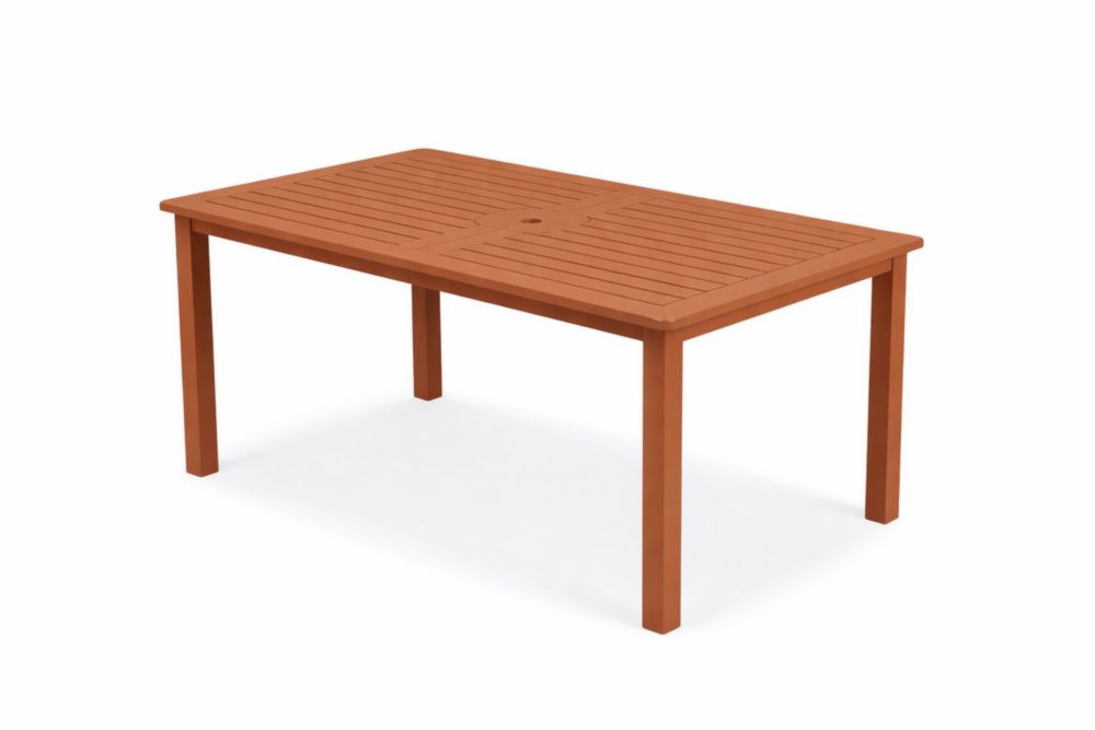 Table de jardin rectangulaire en résine terracotta
