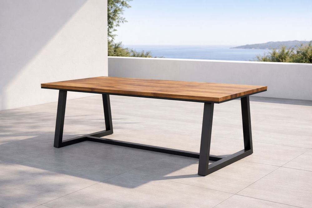 Table rectangulaire bois métal 200x100x75cm