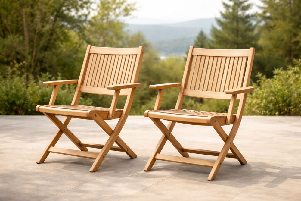 Chaises pliantes en bois d'acacia pour extérieur