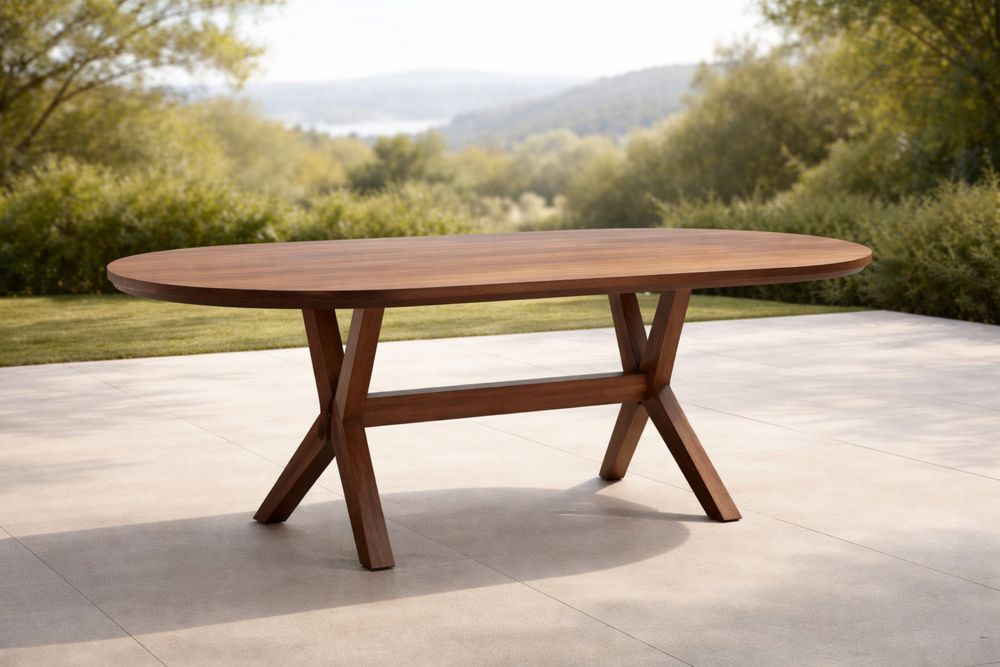 Table ovale en bois de teck