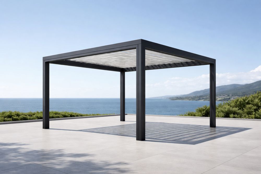 Pergola en Aluminium avec Toit à Lames Orientables 400 cm x 400 cm×250cm Anthracite