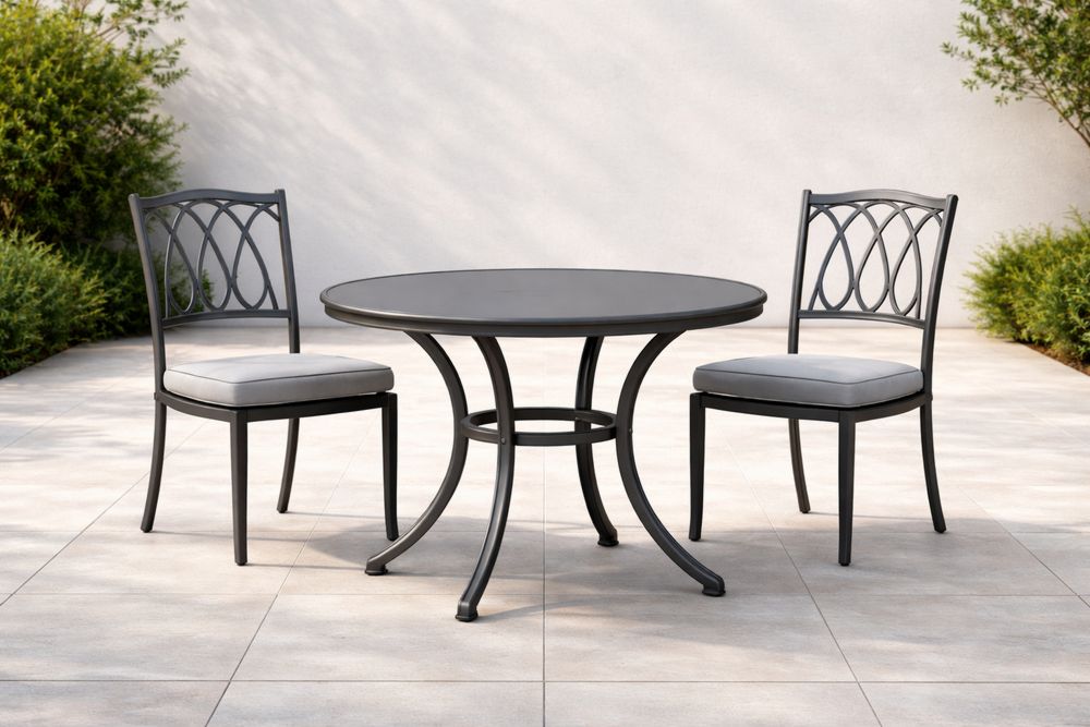 Ensemble table et chaises en métal pour extérieur