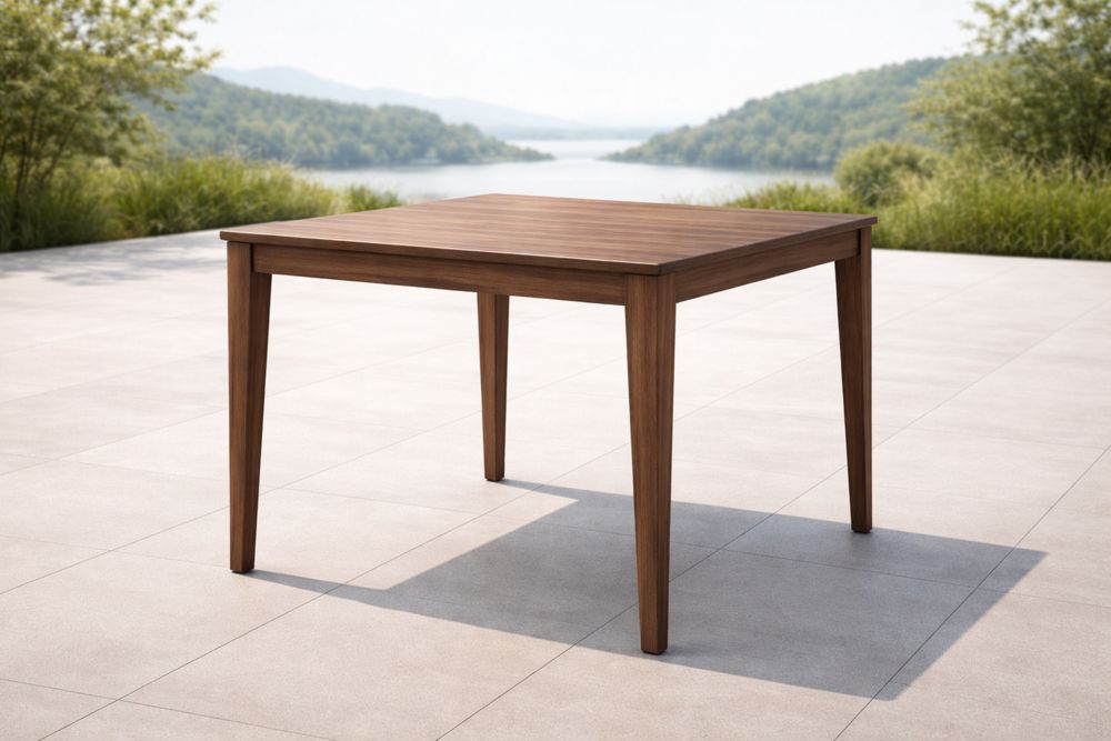 Table carrée en bois de noyer