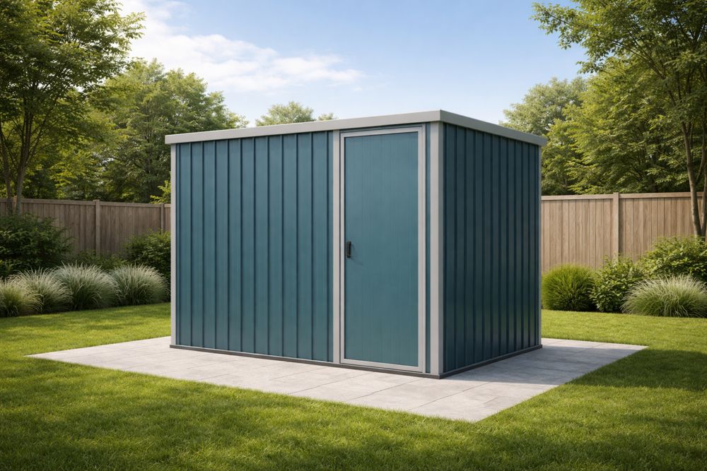 Abri de jardin en acier galvanisé bleu 260x180x210 cm