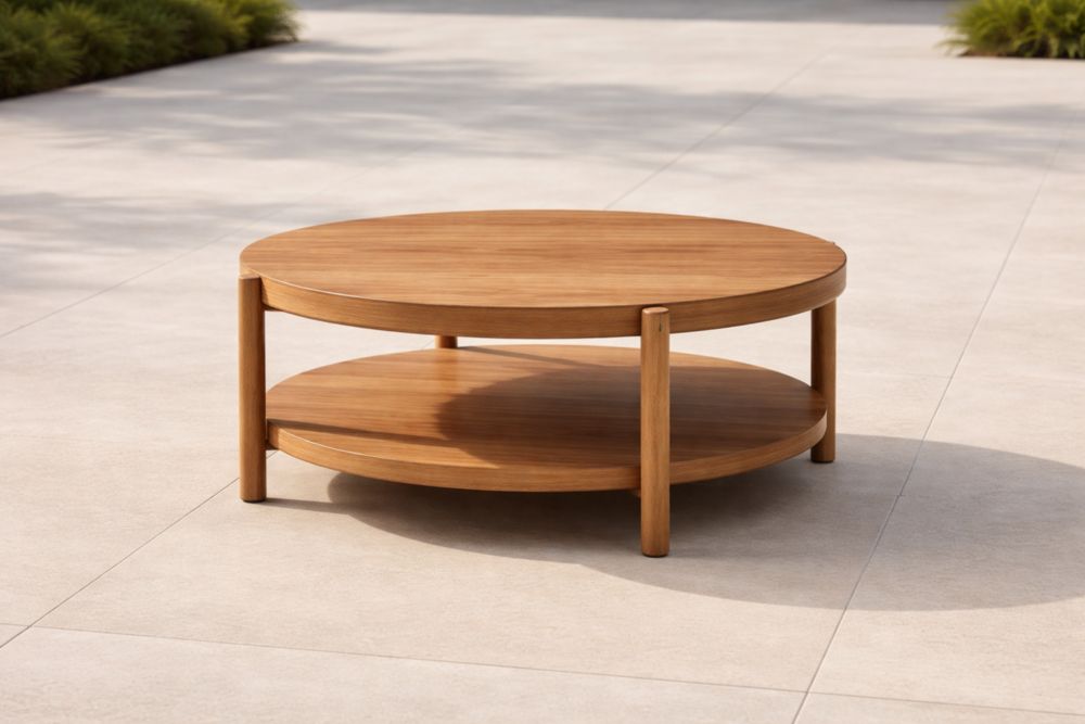 Table basse ronde en bois massif