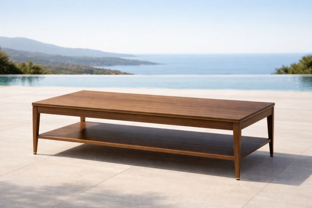 Table basse rectangulaire bois d'acacia Marron 120x60x40 cm