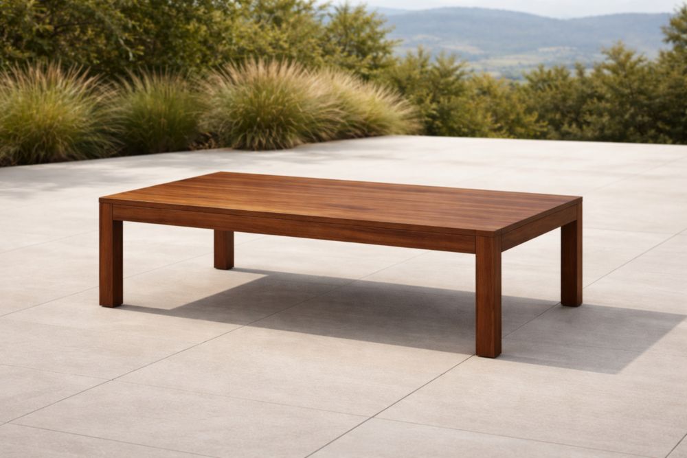 Table basse rectangulaire en bois d'acacia pour extérieur