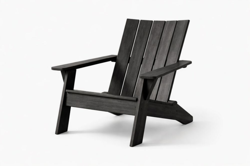 Chaise Adirondack en bois massif noir
