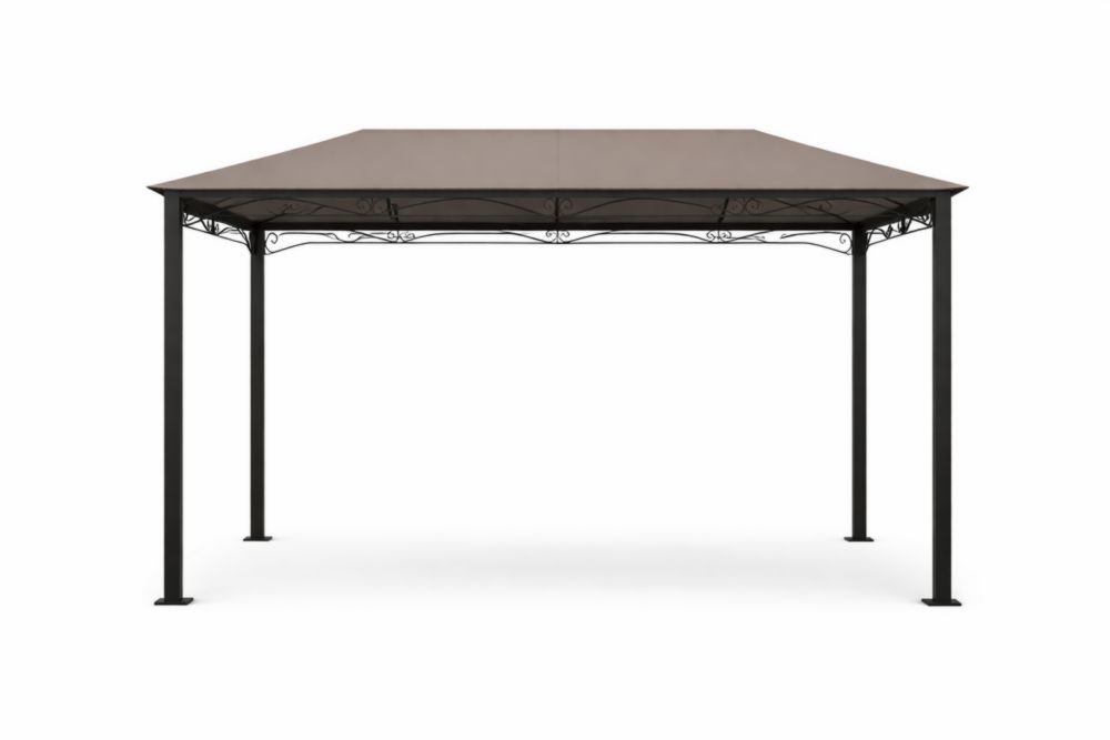 Tonnelle de Jardin Acier avec Toit en Polyester Marron 3x3m(L x l)