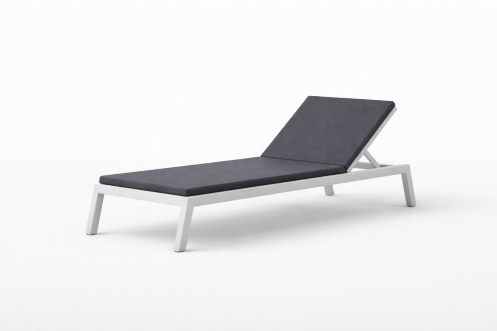 Chaise longue de jardin en aluminium et tissu polyester