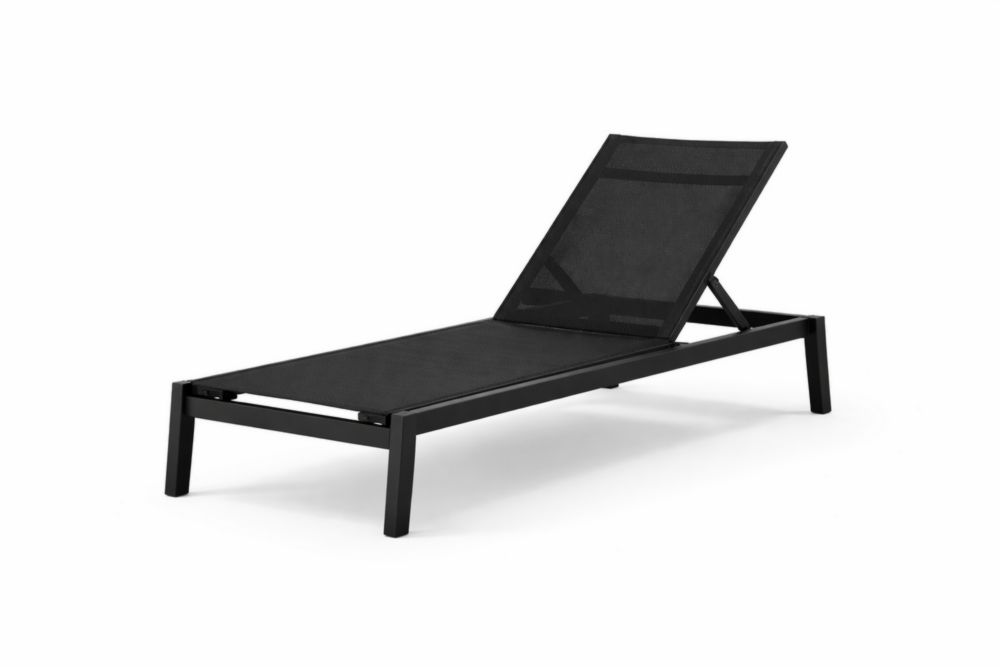 Chaise Longue Aluminium Noir Réglable