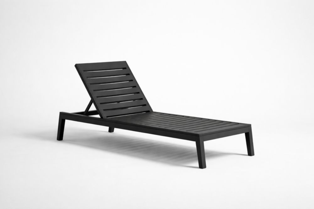 Chaise longue de jardin aluminium noir