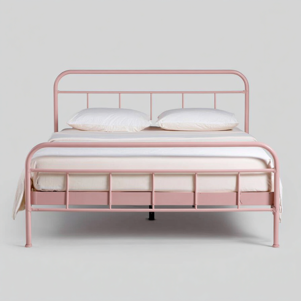 Doppelbett Metallrahmen 200x180x105 cm - Rosa - Schlichtes Design-Denuploft