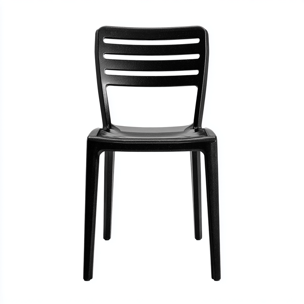 Gartenstuhl Kunststoff 46x49x85 cm - Schwarz - Moderne Lamellenoptik-Denuploft