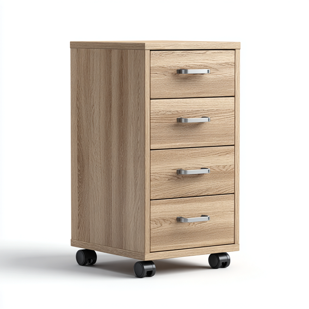 Aktenschrank Holz - Braun - 40x35x70 cm - Büroaufbewahrung - Rollbar-Denuploft