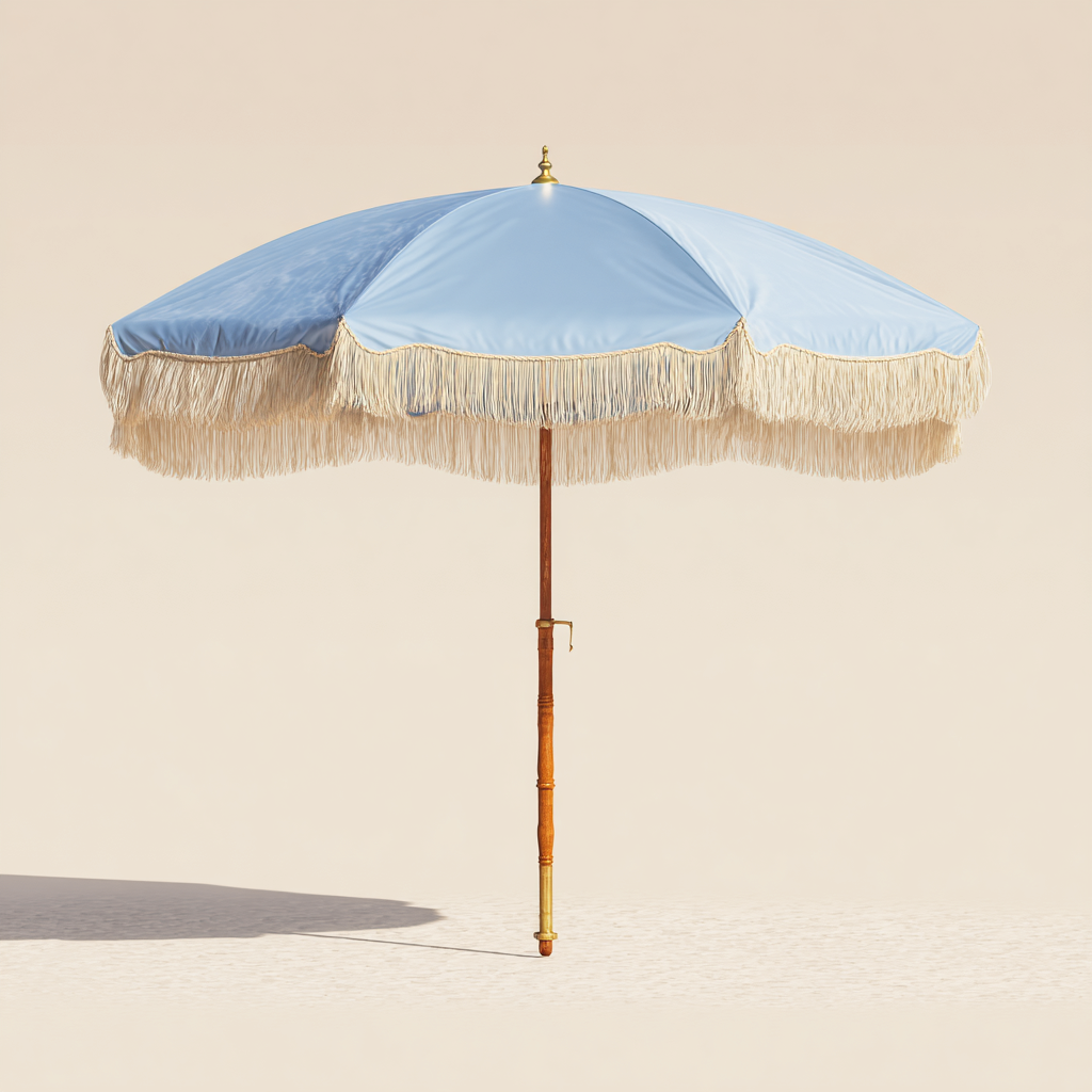 Gartenschirm - Polyester - 210x210x240 cm - blau-beige - klassisch-Denuploft