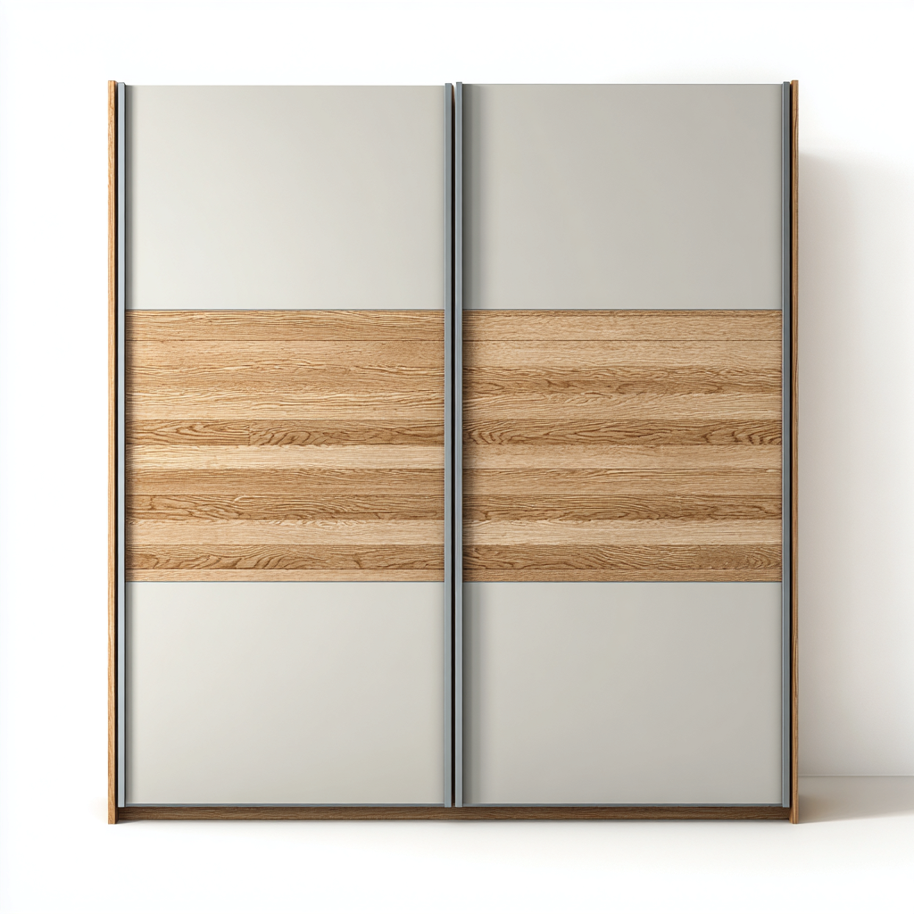 Kleiderschrank mit Schiebetüren - 180x65x210 cm - grau-braun - modernes Design-Denuploft