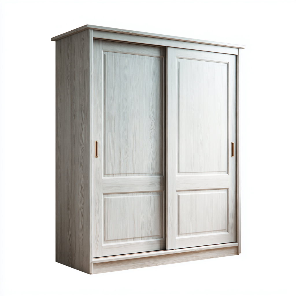 Kleiderschrank mit Schiebetüren - 180x60x210 cm - beige - klassisches Design-Denuploft