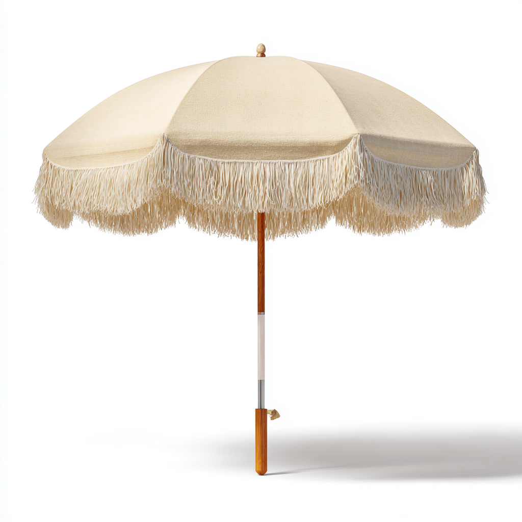 Gartenschirm Holz 250x250x230 cm - beige - Boho-Design-Denuploft