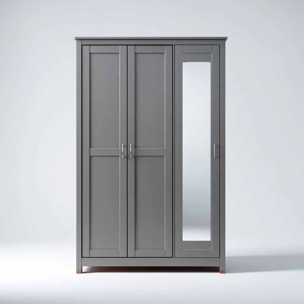 Kleiderschrank aus Holz - 160x55x200 cm - grau - moderner Stil-Denuploft