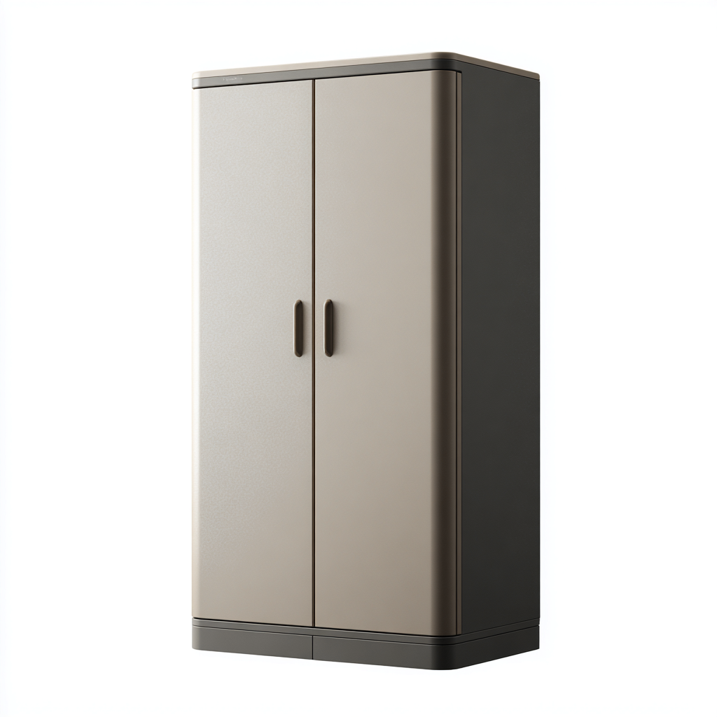 Kleiderschrank aus Holz - 100x55x190 cm - beige-braun - moderner Stil-Denuploft