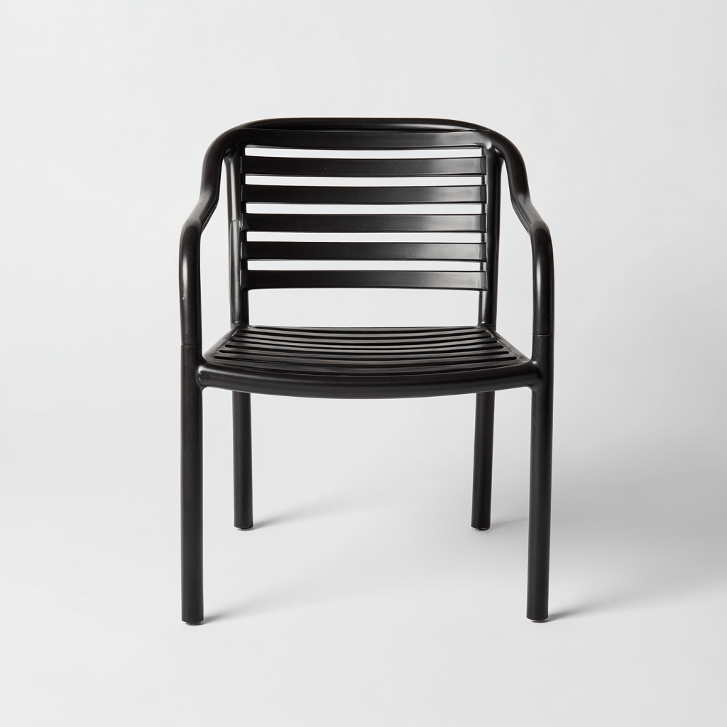 Gartenstuhl Kunststoff 56x55x82 cm - Schwarz - Zeitloses Design-Denuploft