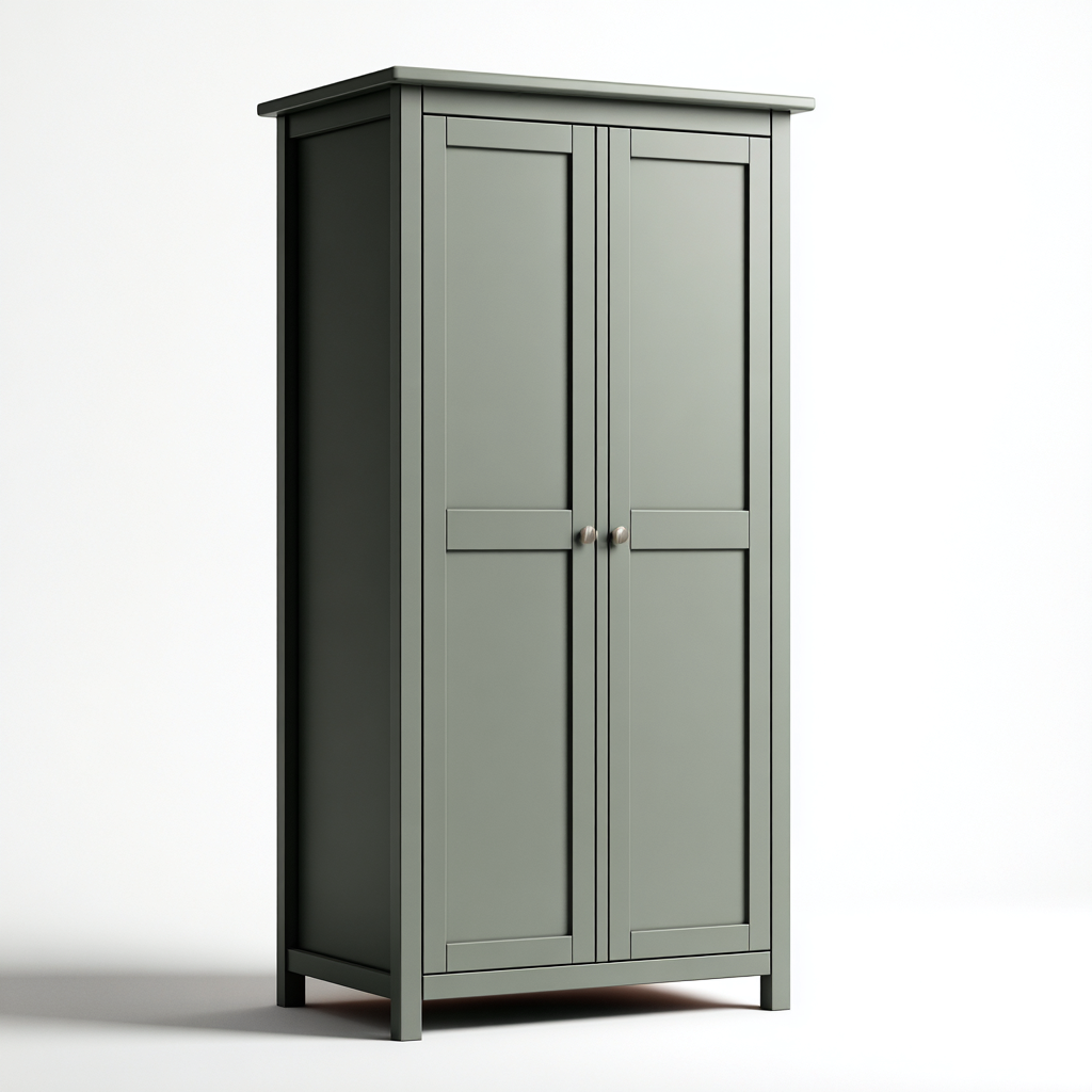 Kleiderschrank aus Holz - 102x55x185 cm - graugrün - skandinavischer Stil-Denuploft