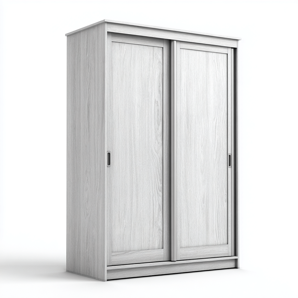 Kleiderschrank mit Schiebetüren - 180x60x210 cm - grau - minimalistisches Design-Denuploft