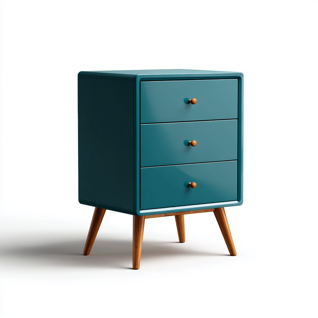 Aktenschrank - Holz und MDF - 45x40x70 cm - Blau-Braun - kompaktes Bürodesign-Denuploft