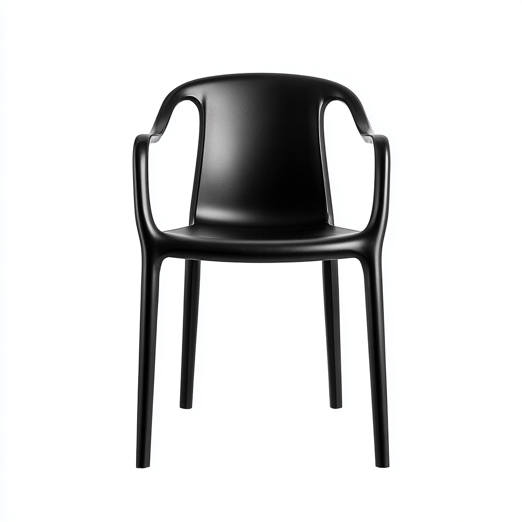 Gartenstuhl Kunststoff 60x57x85 cm - Schwarz - Mit Armlehnen und ergonomischer Rückenlehne-Denuploft