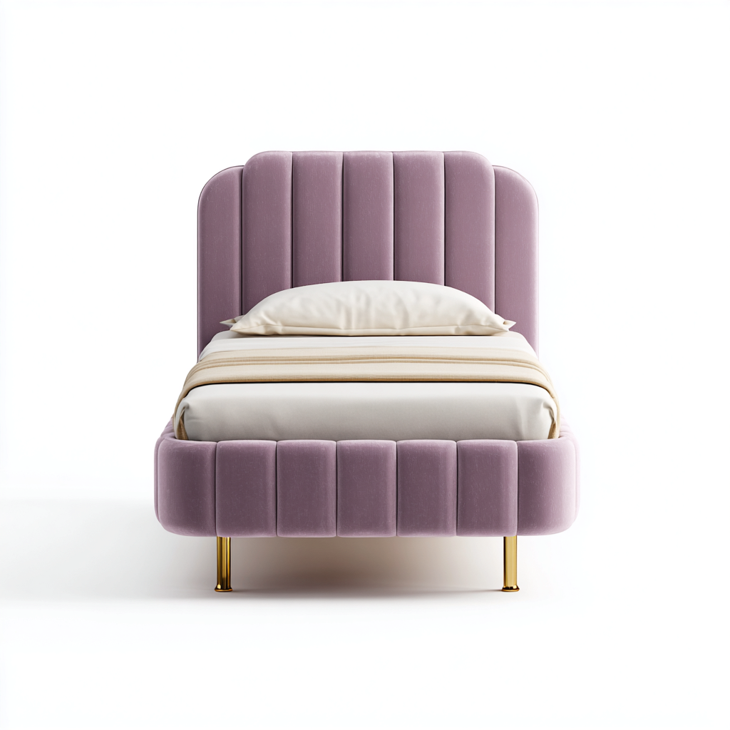 Kinderbett Samtpolster 200x100x95 cm - Rosa-Gold - Modernes Design-Denuploft