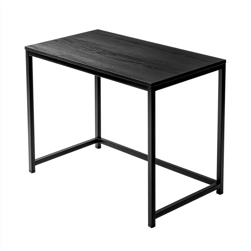 Schreibtisch Holz und Metall 100x50x75 cm - Schwarz - Minimalistischer Stil-Denuploft