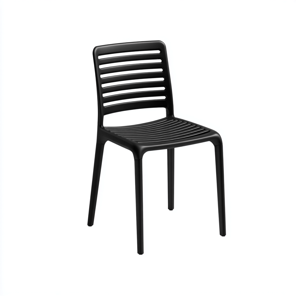 Gartenstuhl Kunststoff 49x52x83 cm - Schwarz - Modernes Design-Denuploft