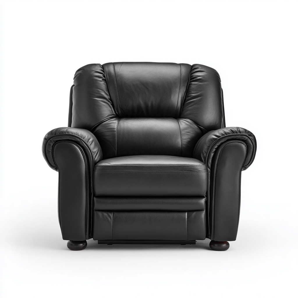 Liegesessel aus Echtleder - 98x97x104 cm - schwarz - klassisches Design mit Relaxfunktion-Denuploft