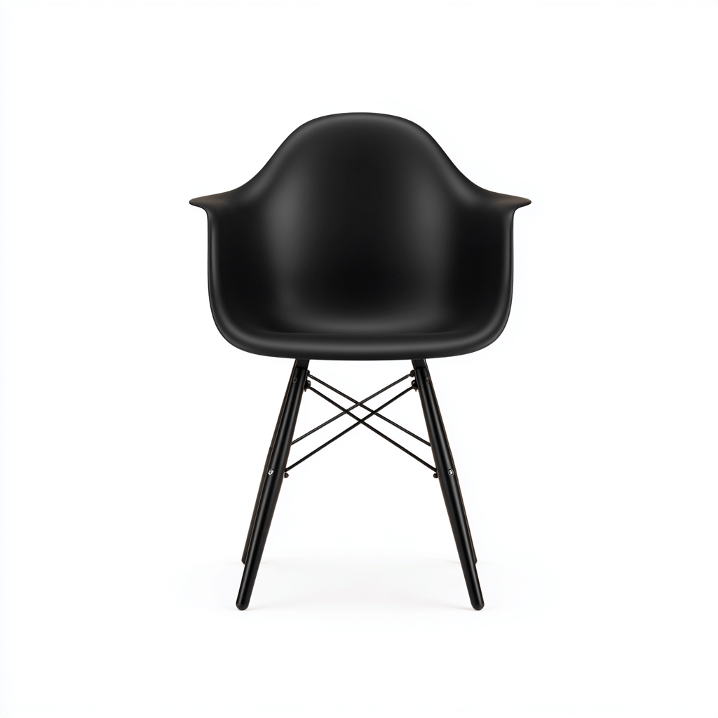 Gartenstuhl Kunststoff 56x53x84 cm - Schwarz - Mit Armlehnen und Metallbeinen-Denuploft