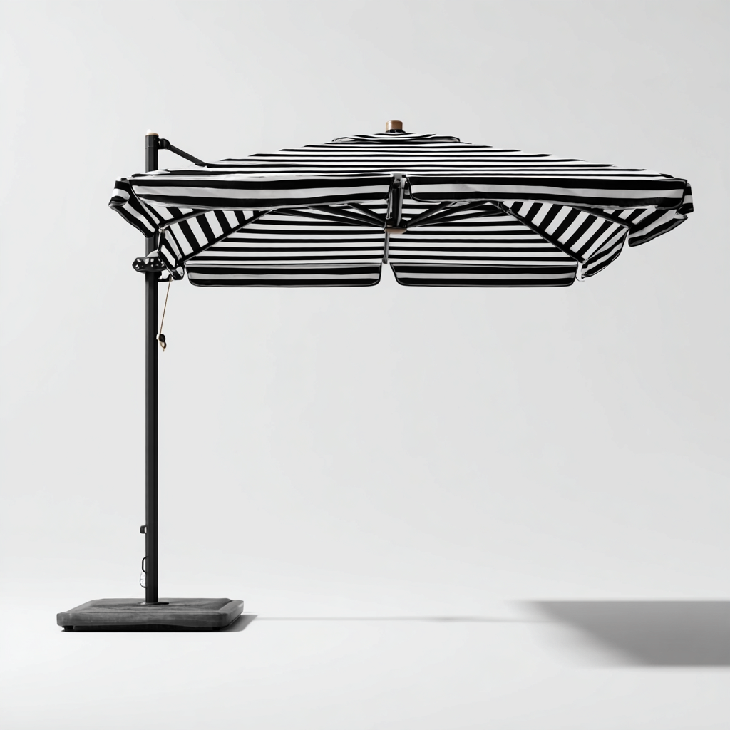 Gartenschirm Metall 300x300x260 cm - schwarz-weiß - modernes Design-Denuploft