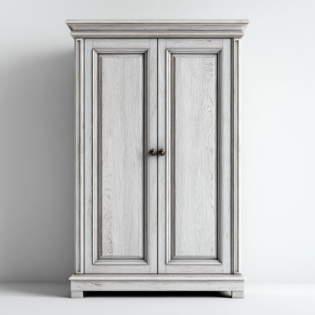 Kleiderschrank mit Doppeltüren - 110x55x200 cm - grau - klassisch Holzoptik-Denuploft