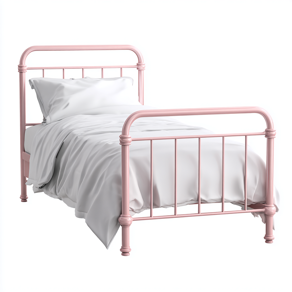 Doppelbett Metallrahmen 200x180x105 cm - Rosa - Klassisches Design-Denuploft